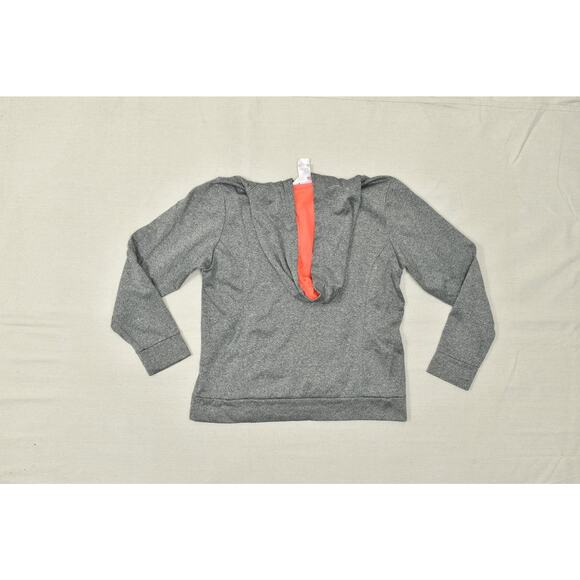 The North Face Women Gray Hoodie W/ Orange Logo & Hood Regular Size L Polyester - Picture 8 of 8